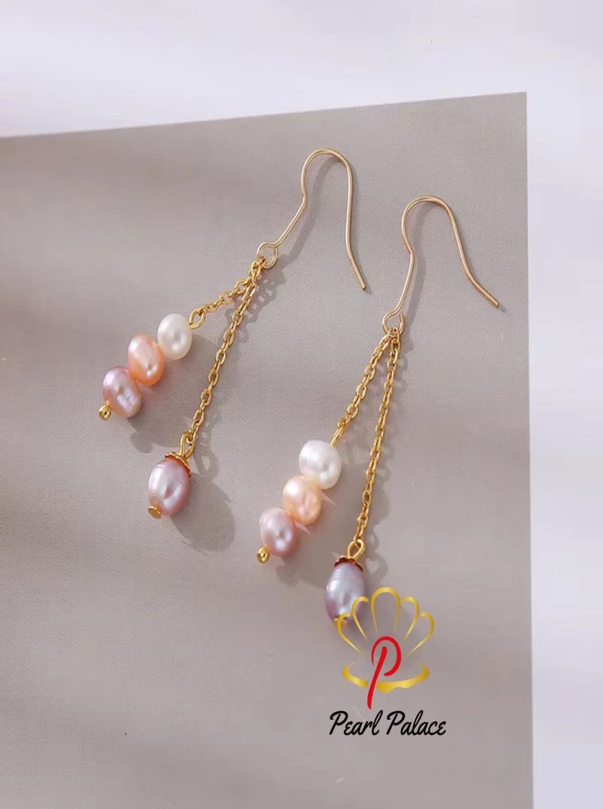 Personalized Fashion Natural Freshwater Pearls 14K Gold Filled Female Tassel Drop Earrings Promotion Jewelry For Women Gifts