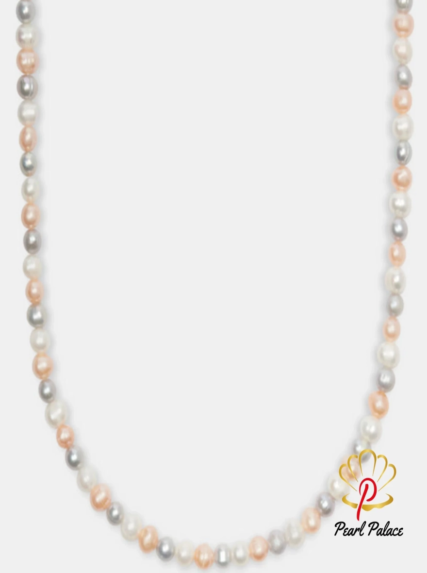 Multi Colour Freshwater Pearl Necklace - White