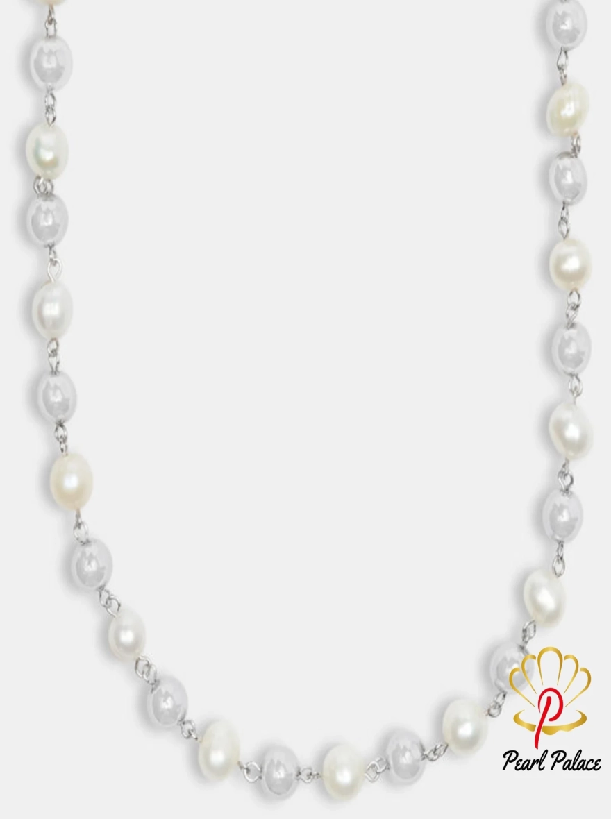 Polished Ball & Freshwater Pearl Necklace