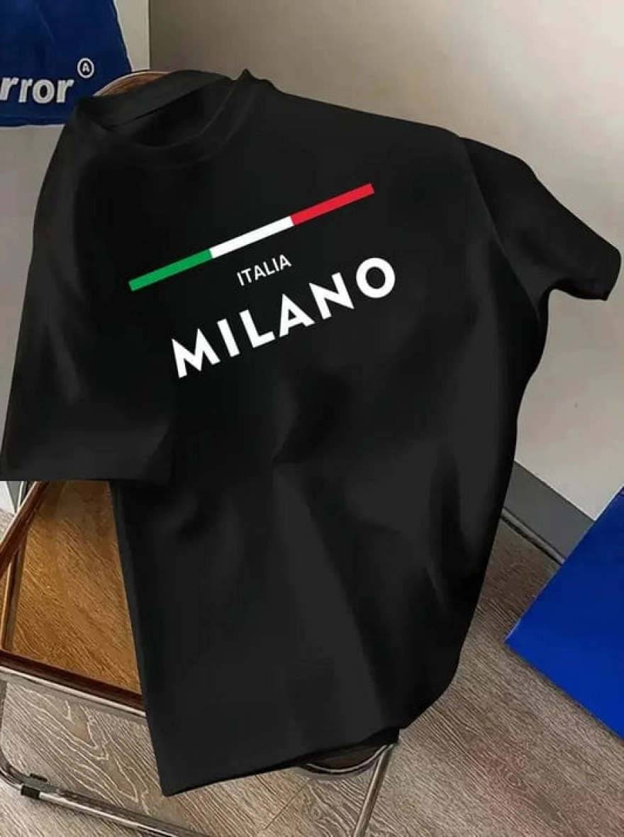 Milano Italia Signature Black Tee