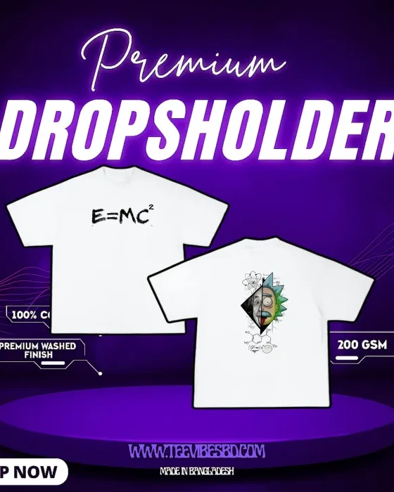 Regular Fit and Dropsholder Premium Printed T-Shirt-E