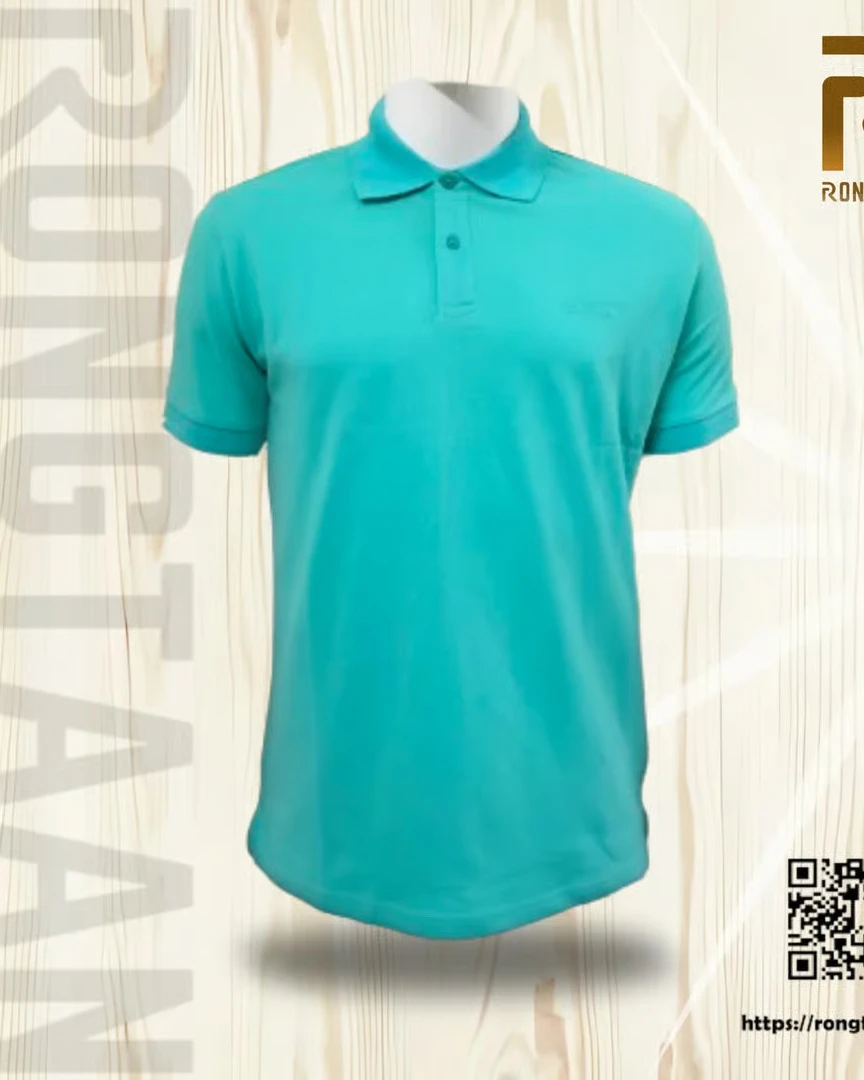 Turquoise with Tiffany Blue accents Double Lacoste Screen print (55% Cotton 45% Polyester) Men’s Knit Polo Shirt