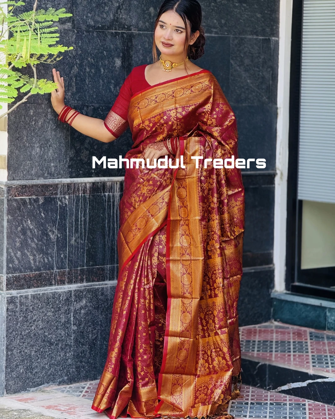 Royal Maroon Kanji Silk Katan Saree – Empress Collection