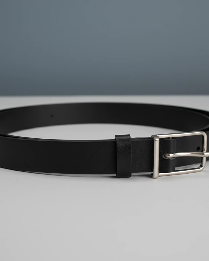 Men’s Premium Black Leather Embroidered Belt – Handcrafted Elegance