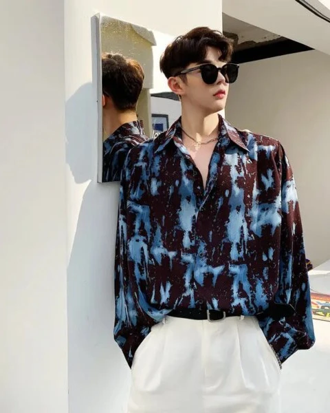 Premium Artistic Print Relaxed Shirt – Urban Hipster Edition