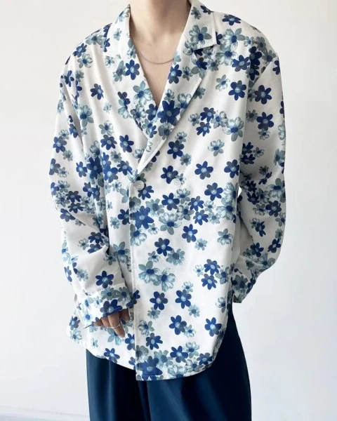Premium Harajuku Floral Print Streetwear Shirt