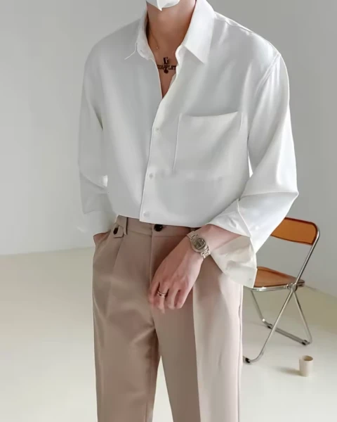 Premium High-End Korean Loose Long Sleeve Shirt