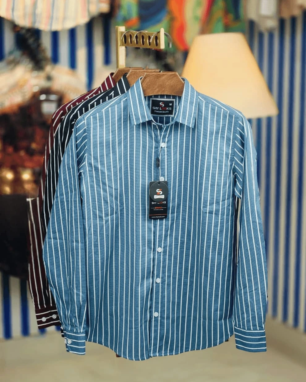 Azure Horizon Pinstripe Shirt