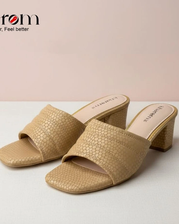 Sahara Sand Textured Block Mules