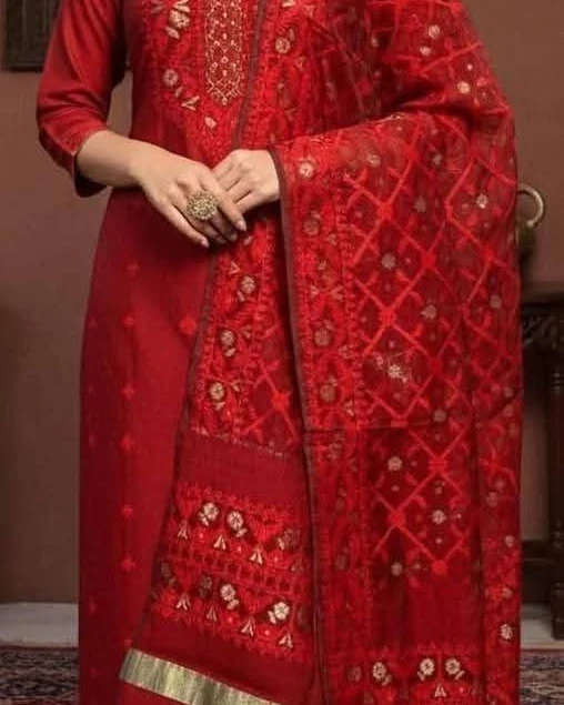 Obsidian Gold Tangail Tencel Jamdani