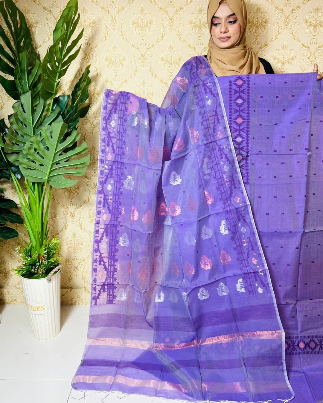 Imperial Lavender Tangail Tencel Jamdani