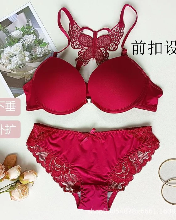 Butterfly Push-Up Bra Panty Set