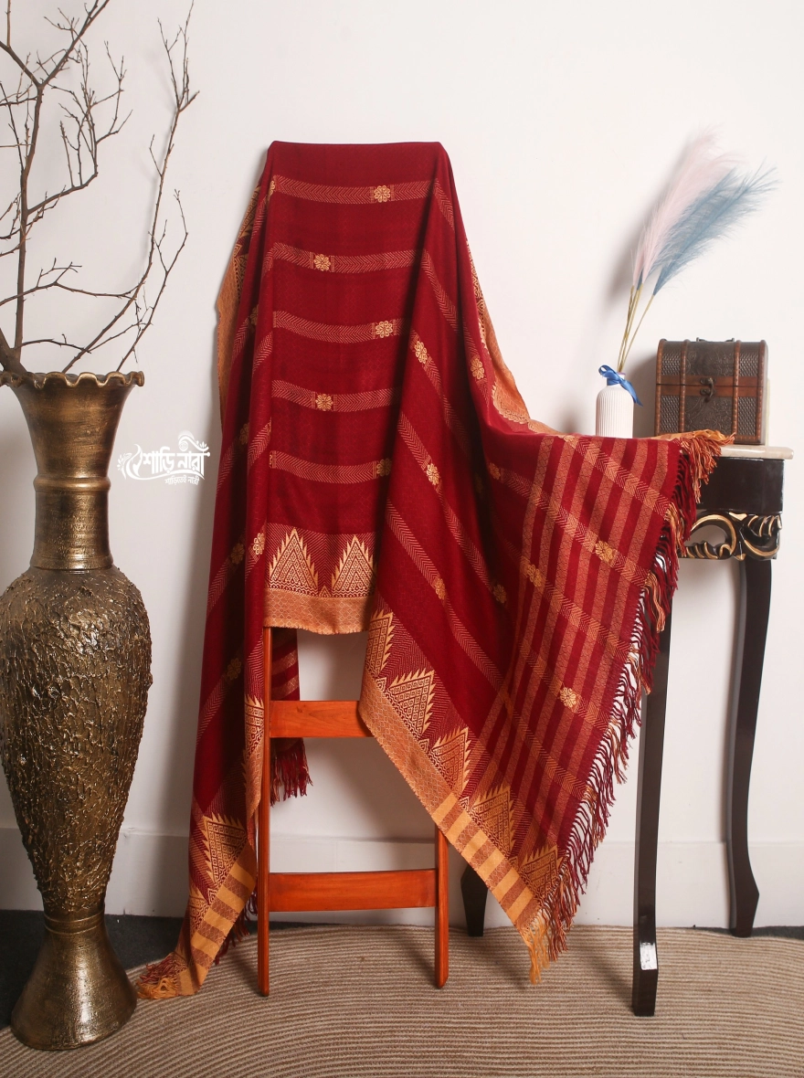 Minakari Jamdani Maroon