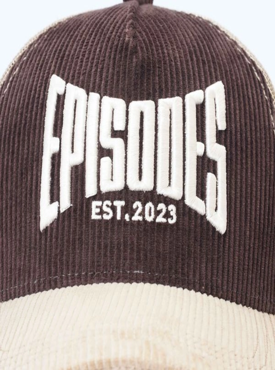 Episodes Mocha Sand Trucker Cord Cap