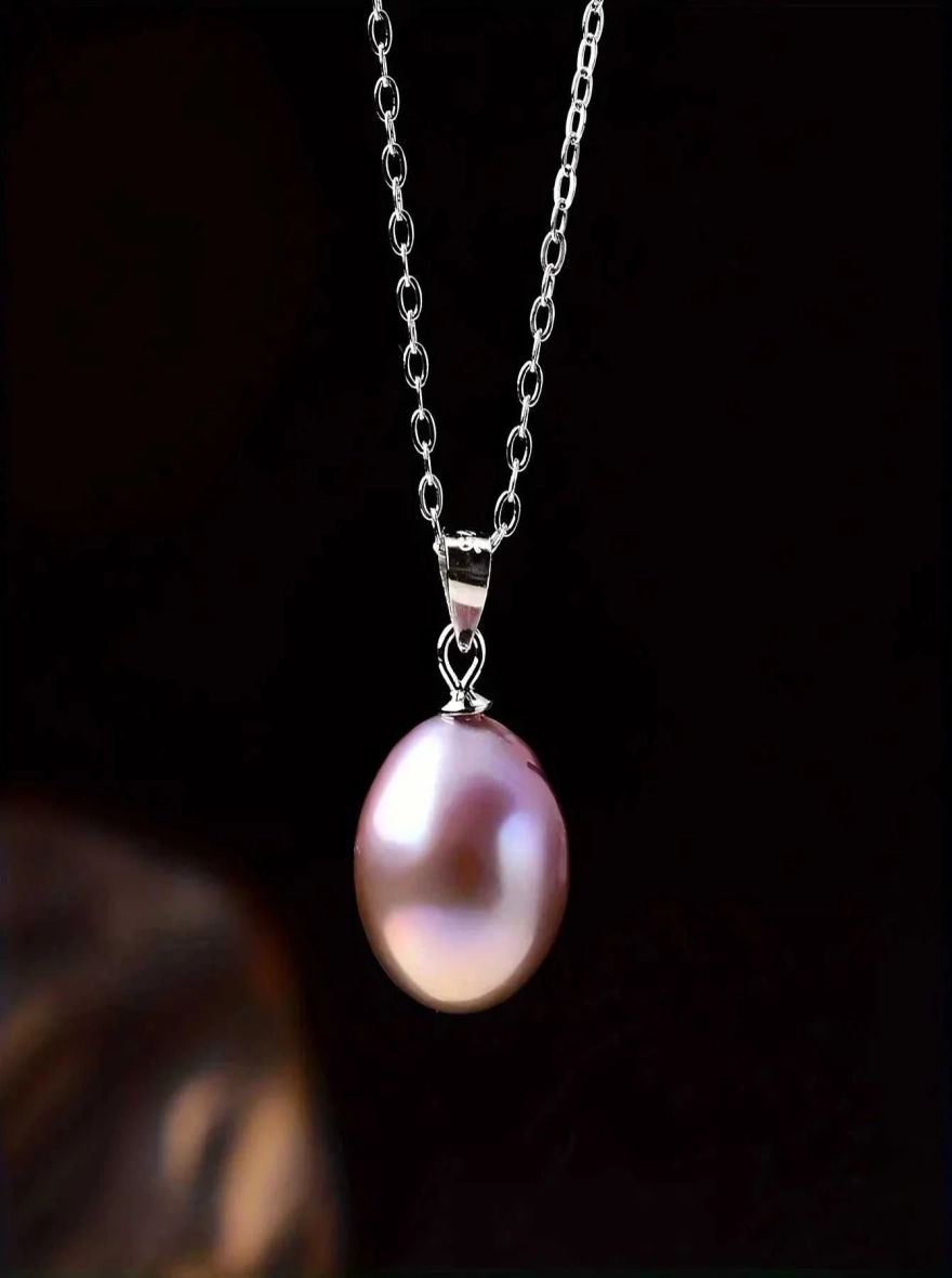10-11mm Round Freshwater Edison Pearls Pendant Necklaces S925 Sterling Silver Chain Necklaces