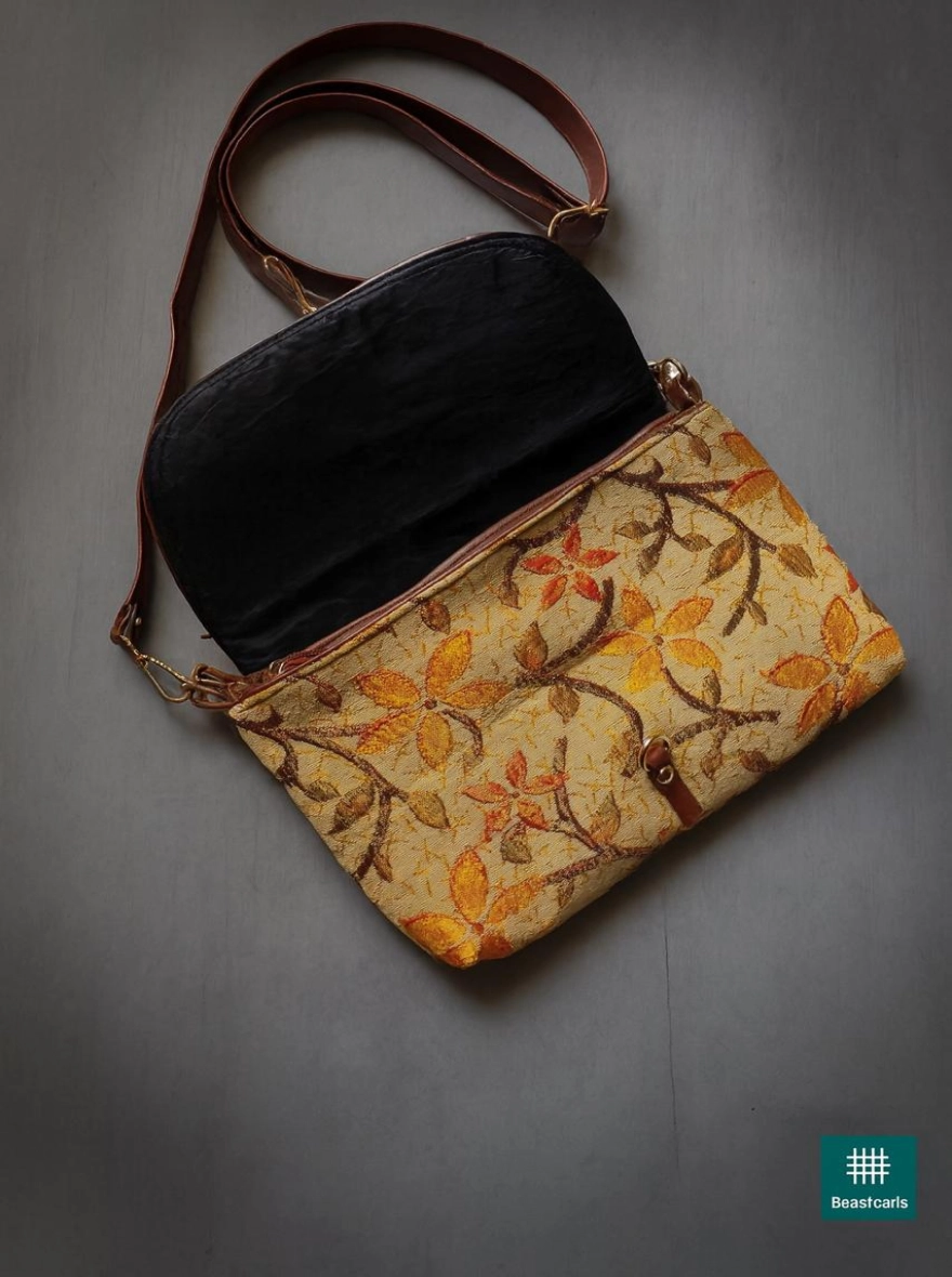 Autumn Petal Tapestry Crossbody Bag