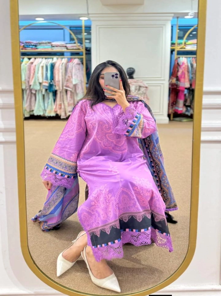 Lavender Bliss Lace-Detailed 3-Piece