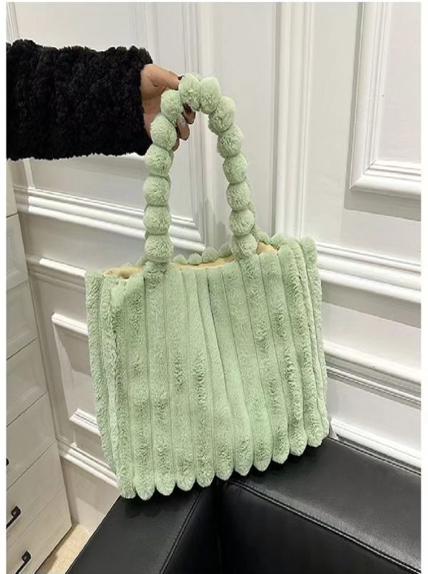 Fashionable soft Fluffy plush shoulder bag for ladies