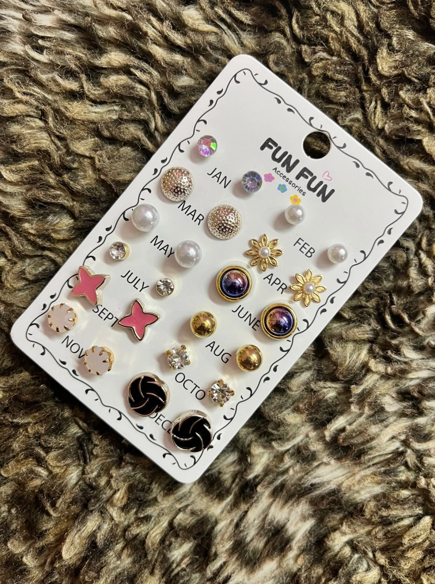 Imported Earring For Girls Combo Set- Thailand (24 Pair)