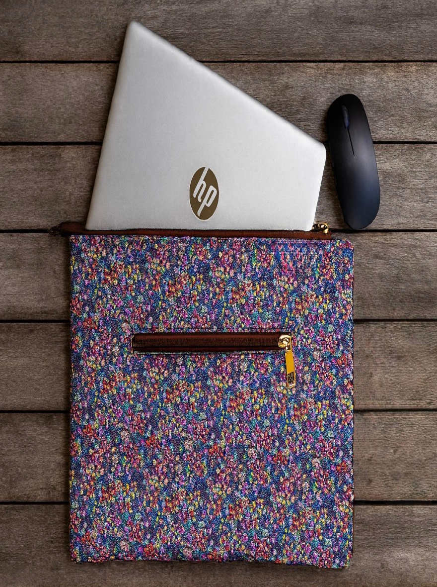 Cosmic Sparkle Dual-Pocket Laptop Sleeve