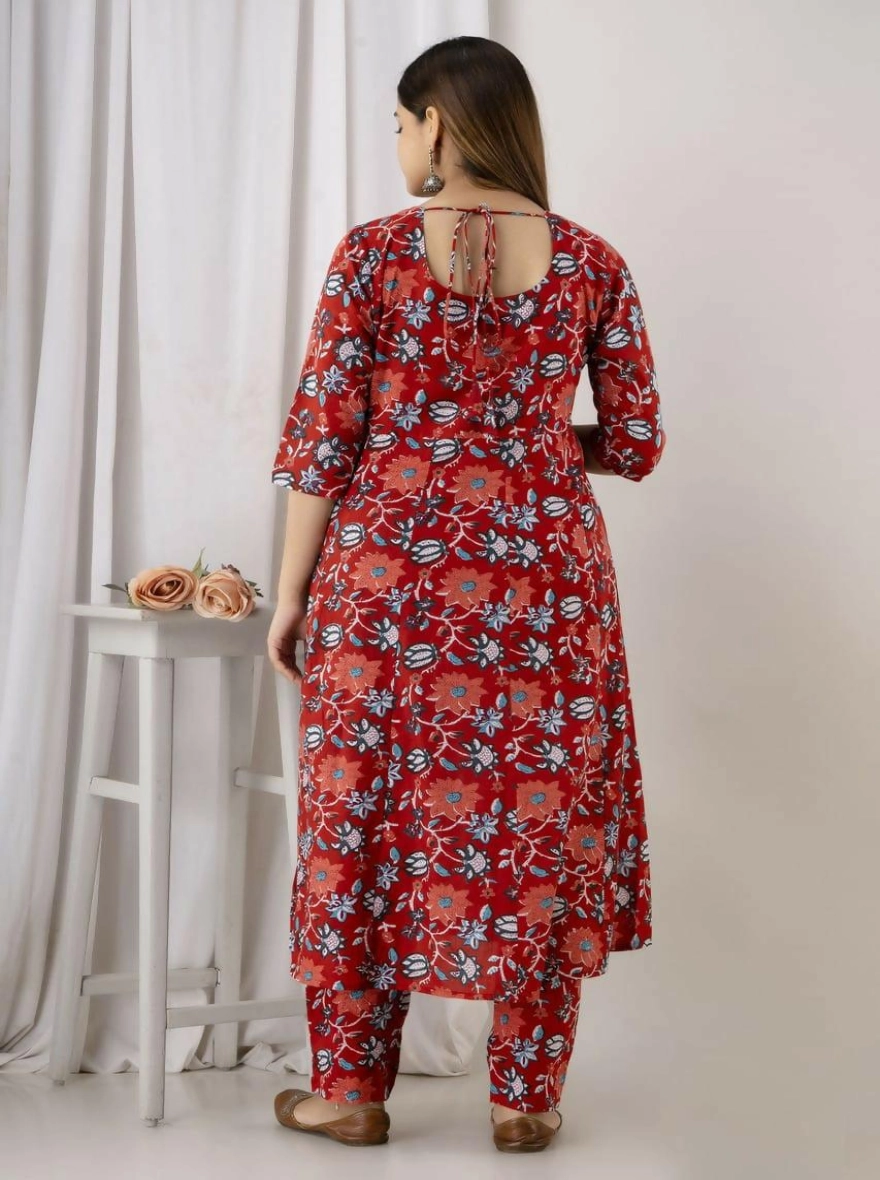Readymade Full AC Cotton Casual Floral Printed Kurti Set