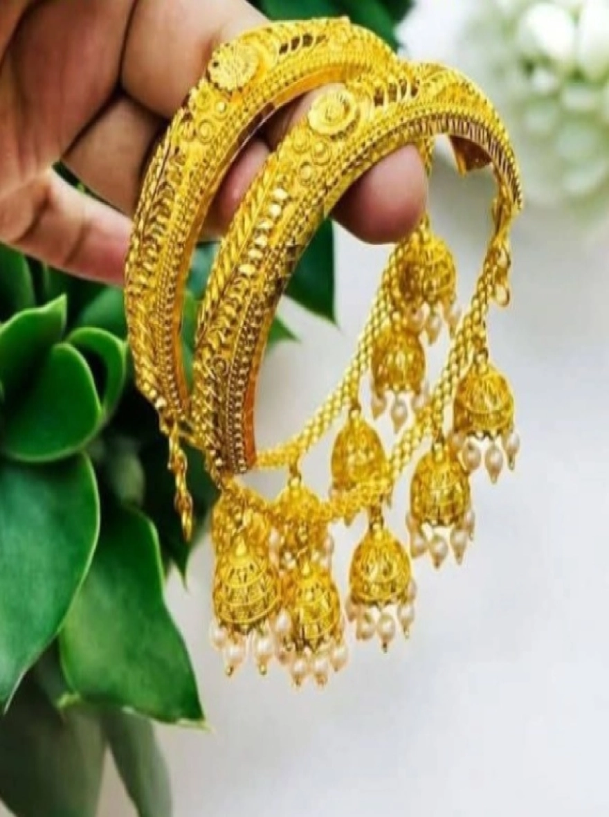 Indian gold plating adjustable bangle
