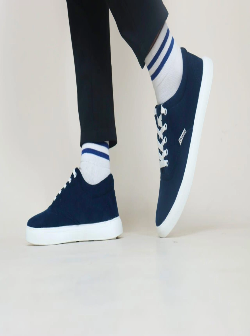 Gurali Cord Fabrics Premium Sneaker for Men - Blue