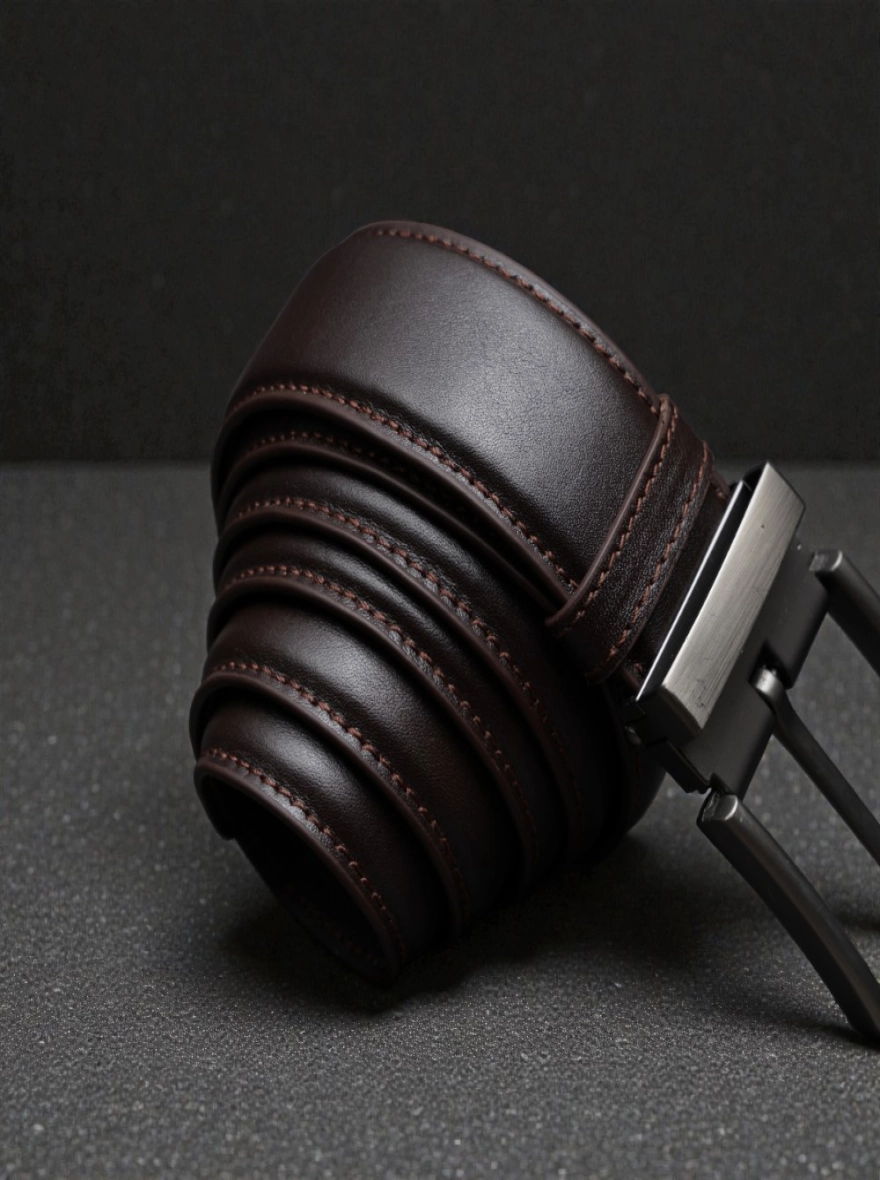 Zays Handcrafted Genuine Leather Belt for Men – Premium Quality, Adjustable, Stylish Chocolate