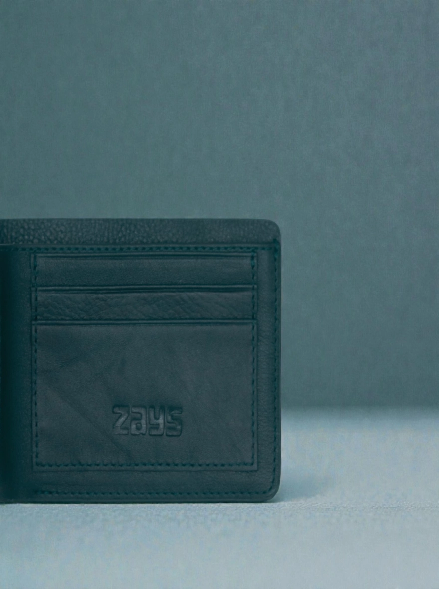 Zays Handcrafted Premium Leather Bifold Short Wallet Bottle Green - Black -Chocolate