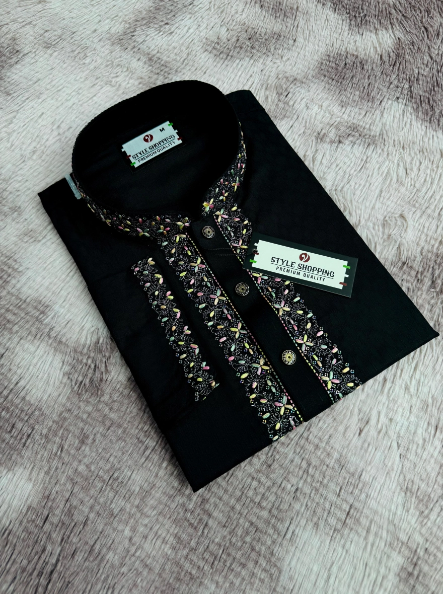 Stylish Cotton Embroidery Panjabi