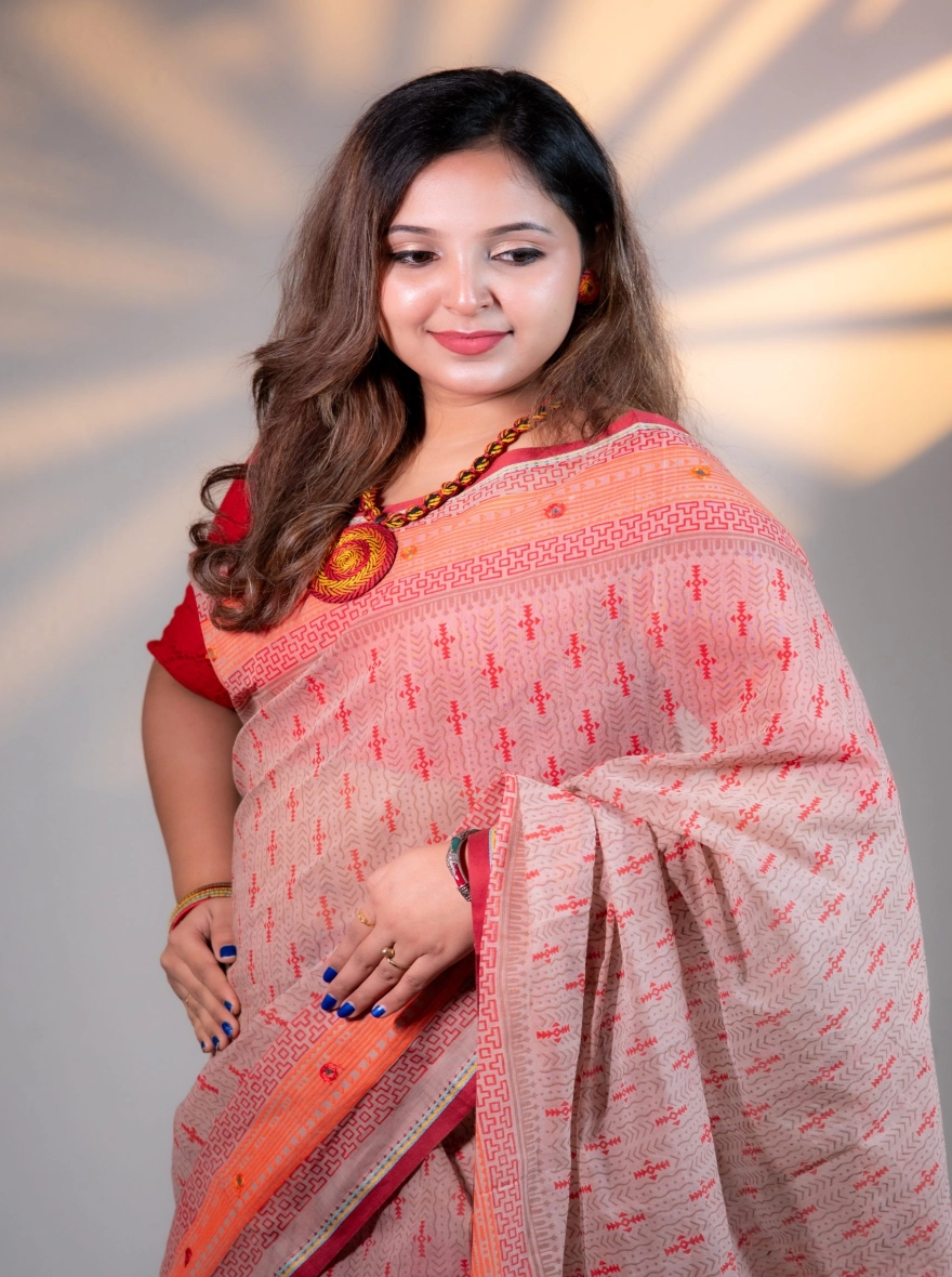 Prijosree Signature Boutique – Multicolor Screen Print Saree