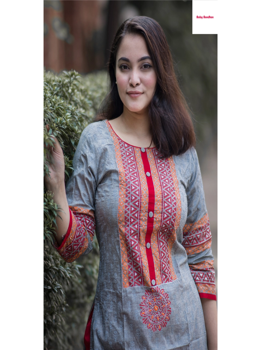 Premium Aarong Cotton Three Piece