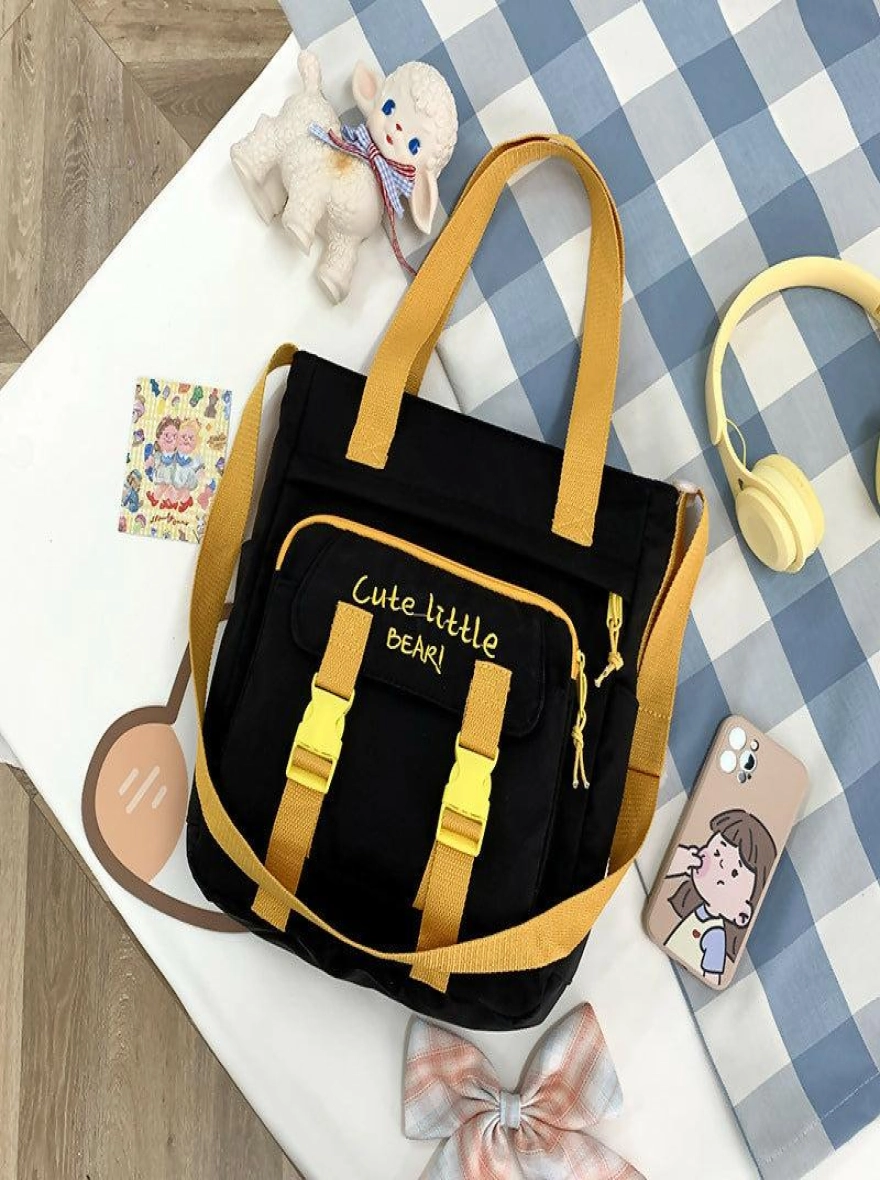 Front Buckles Nylon Waterproof Shoulder Bag