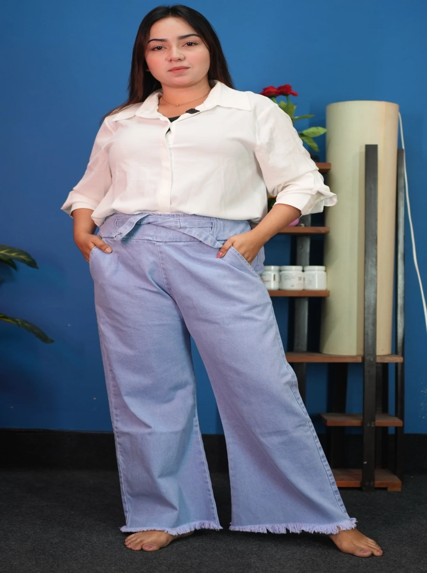 Stylish Women’s Soft Denim Plazzo Pants