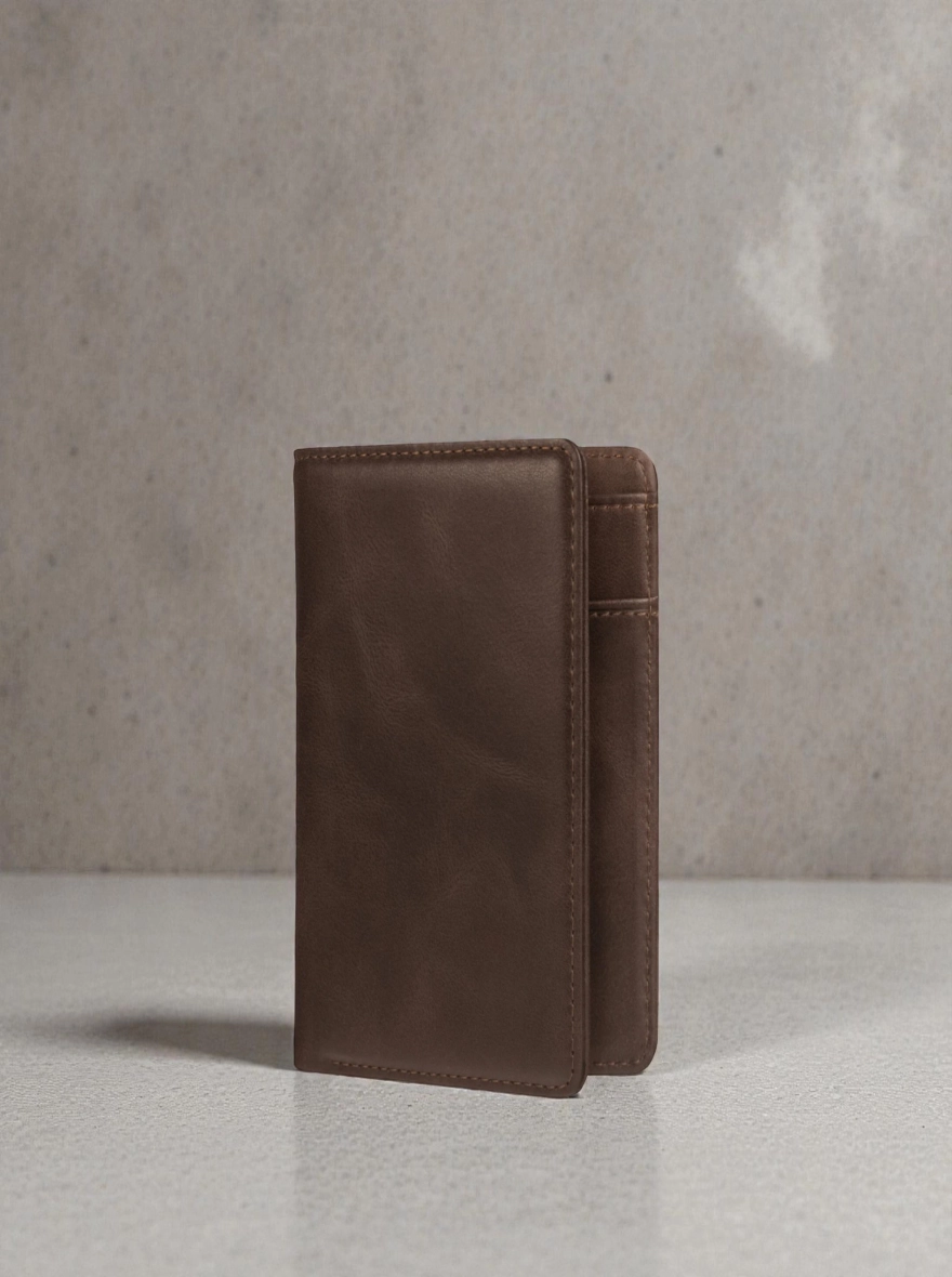 Zays Handcrafted Premium Leather Bifold Short Wallet Tread