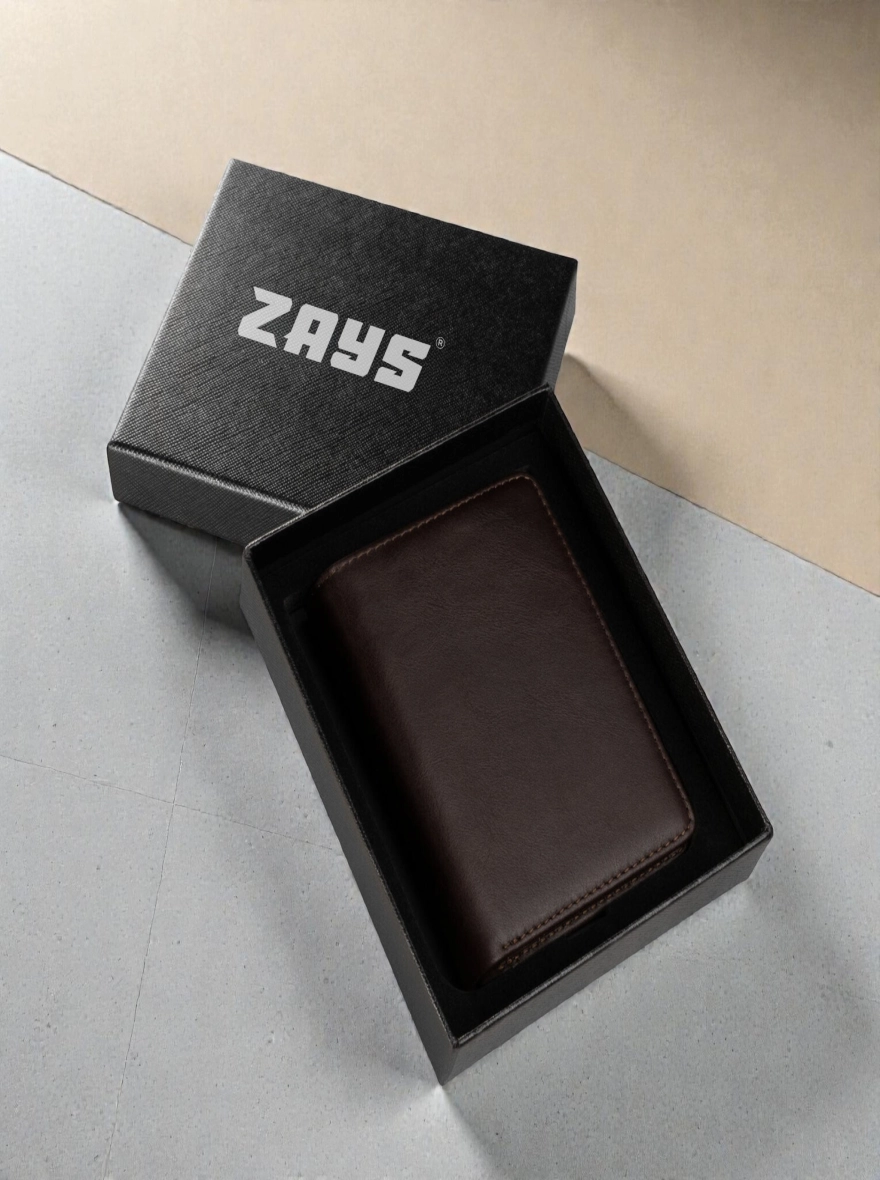Zays Handcrafted Premium Leather Bifold Short Wallet Tread