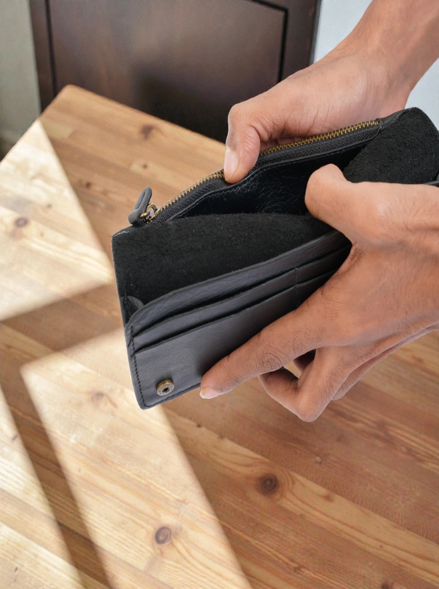 Zays Handcrafted Full-Grain Leather Long Wallet