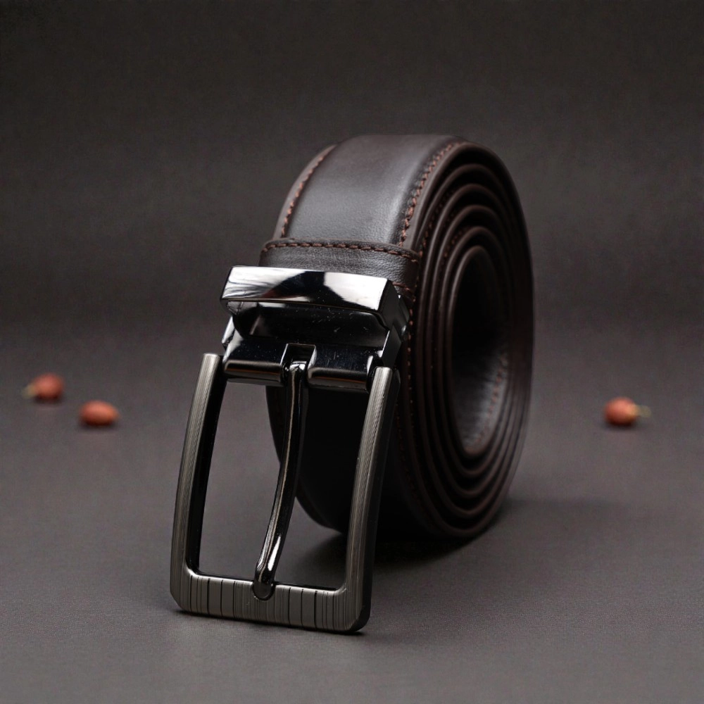 Zays Handcrafted Leather Belt for Men - Full-Grain Cowhide Adjustable Fit Stylish and Long-Lasting Designed for Office Traditional and Casual Use