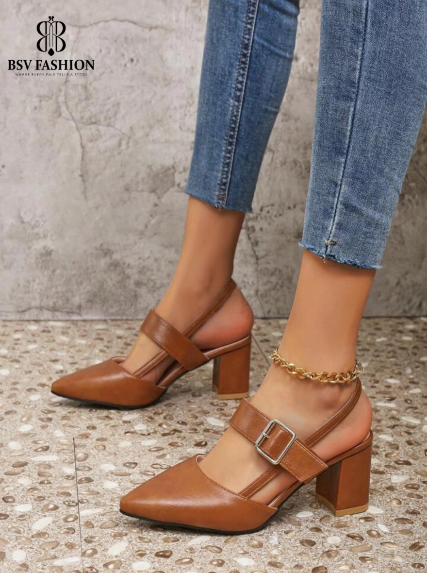 Trendy 2.5-Inch Belted Box Heel Sandals