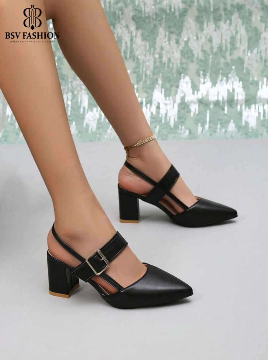 Trendy 2.5-Inch Belted Box Heel Sandals