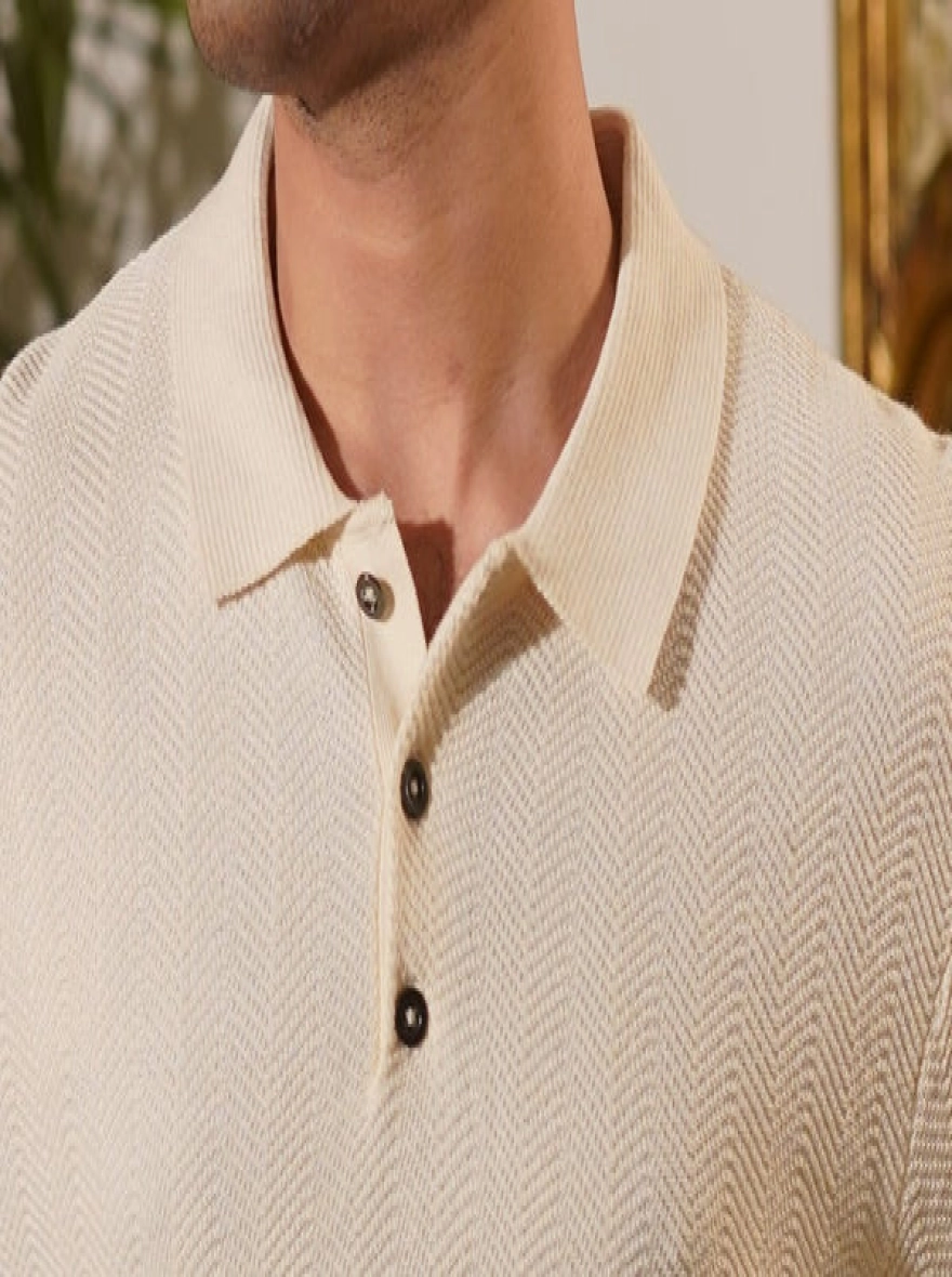 Bologna Ivory Knit Polo