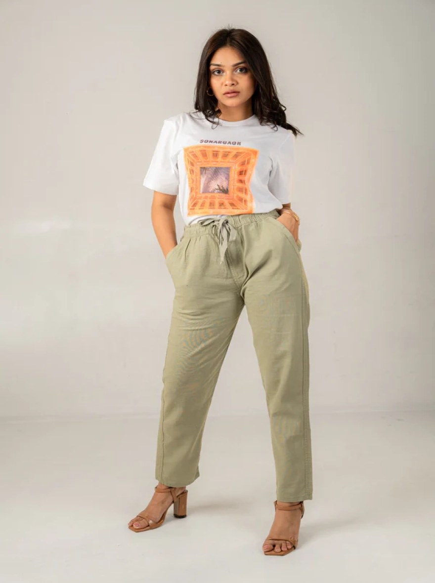 Unisex Pistachio Linen Effect Joggers