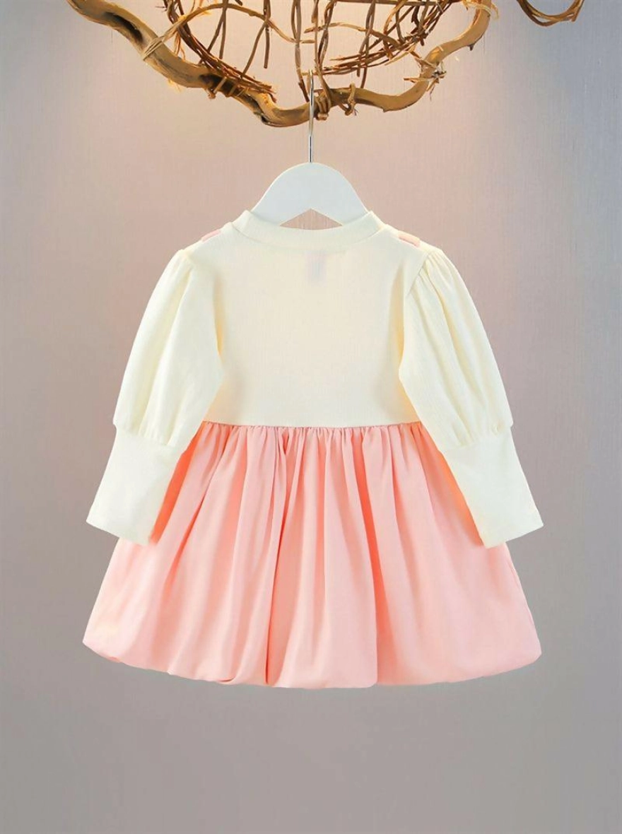 Imported Sweet A-class Cartoon Doll Girls Pink Winter Frock - China