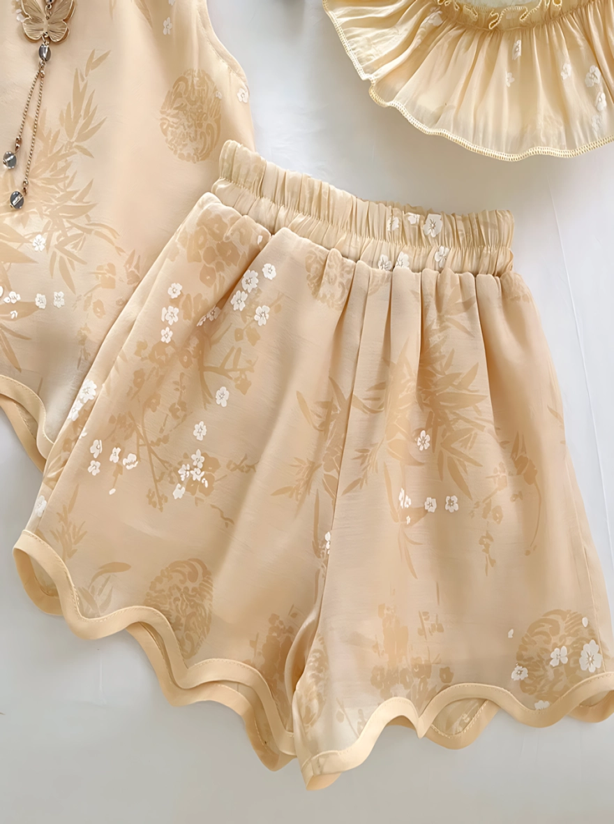 Imported Sleeveless Casual Brandy Tops & Short Pant Set