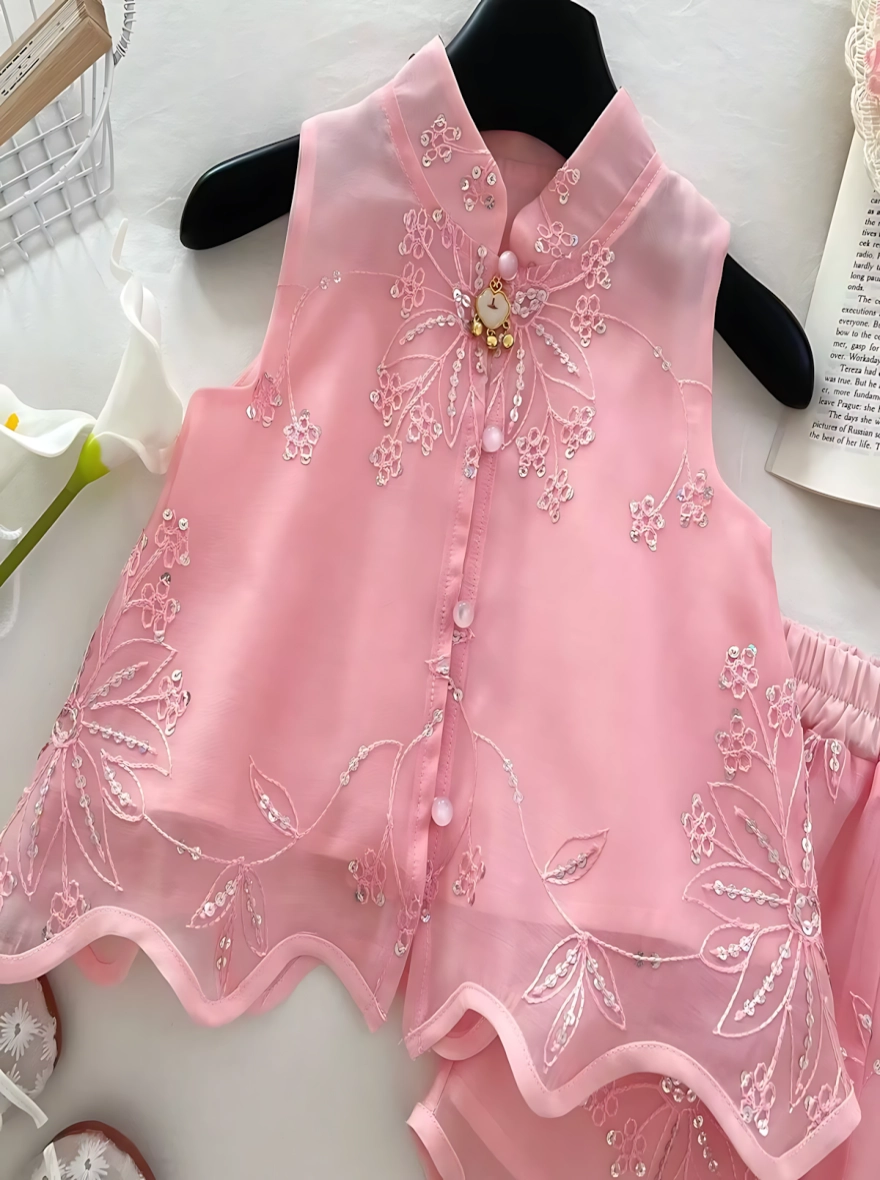 Imported Sleeveless Casual Pink Tops & Short Pant Set