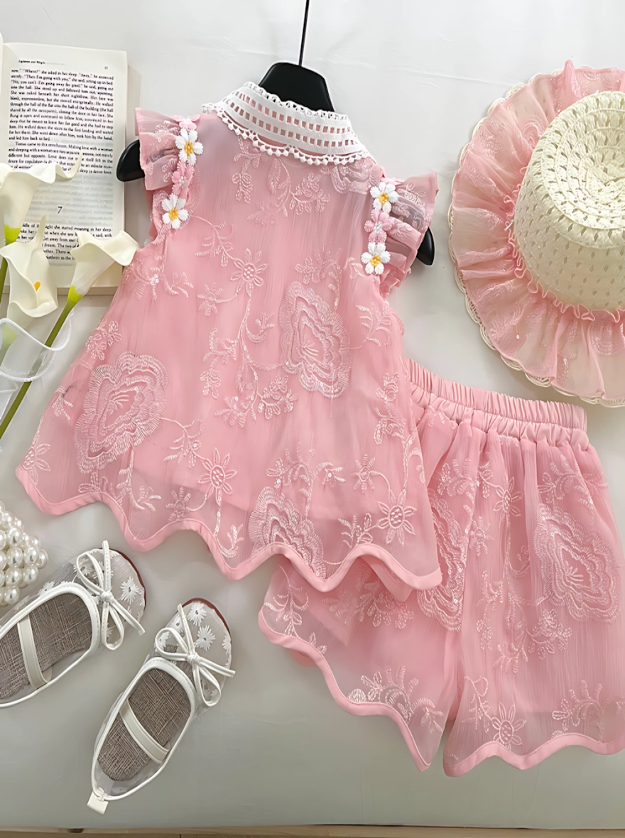 Imported Sleeveless Pink Casual Tops & Short Pant Set