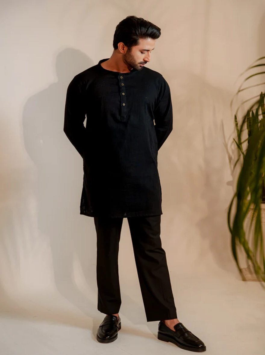 Shehzan Contemporary Panjabi – Jet Black