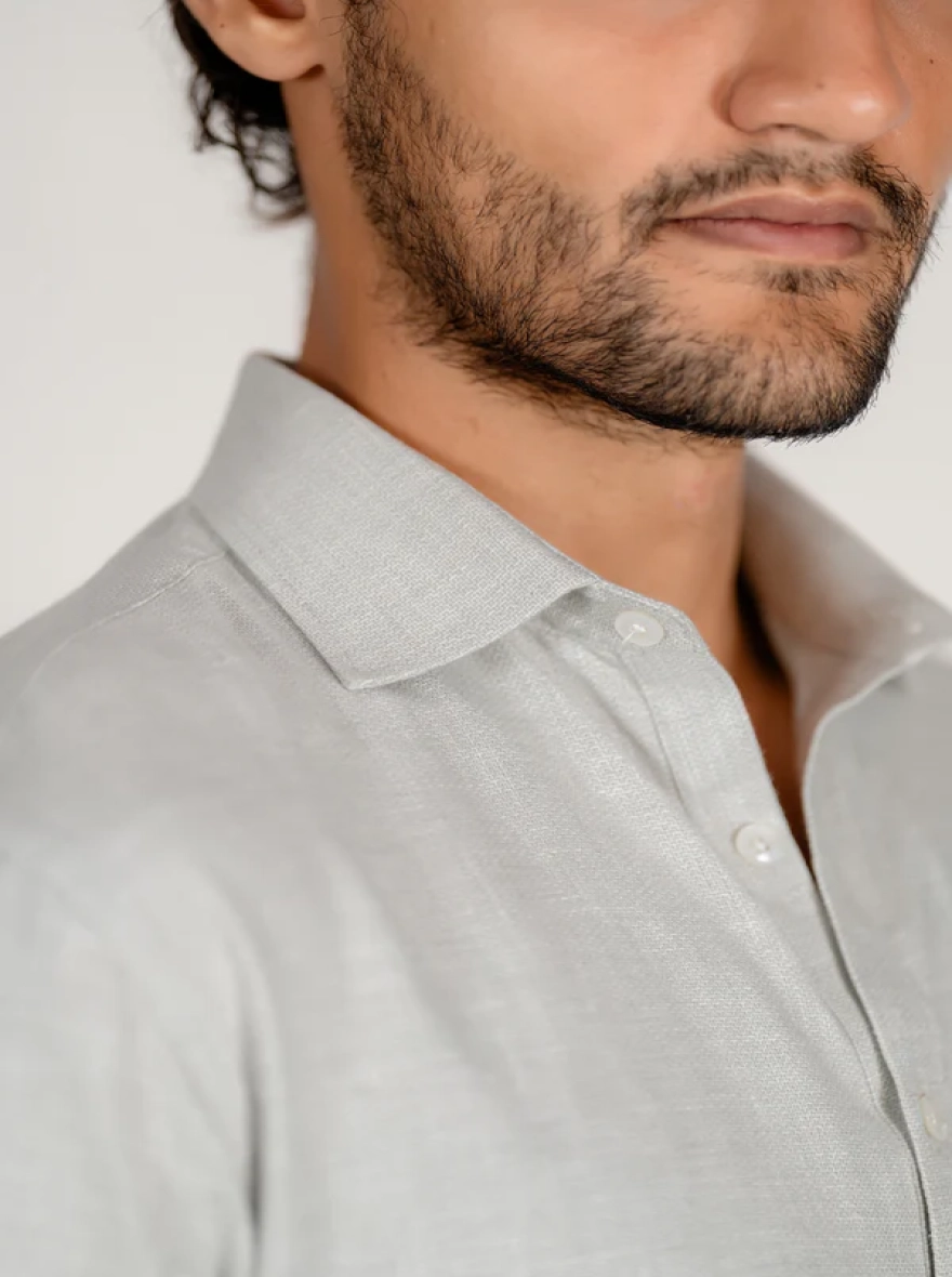 Aarib Structured Contemporary Kurta – Faded Green