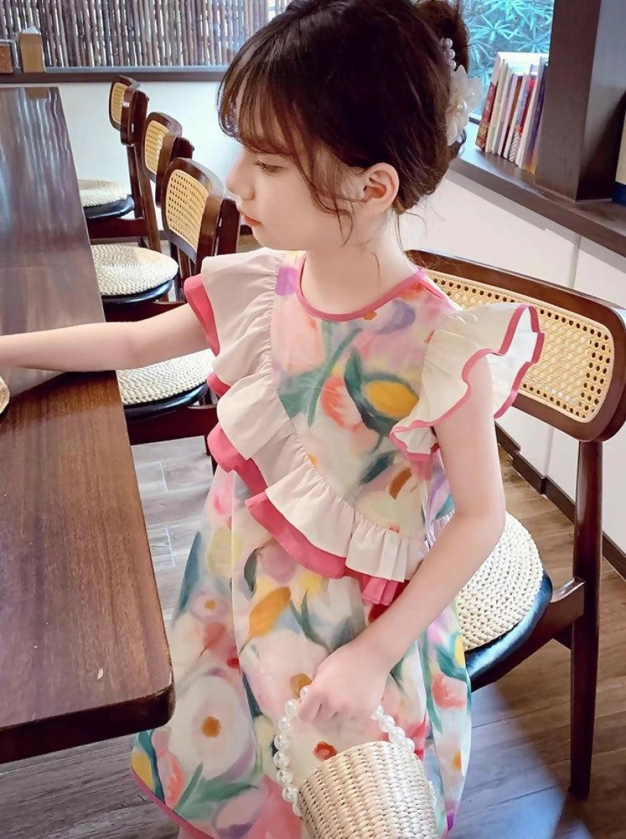 Imported Cotton Fabric Tulip Printed Casual Tops (China)
