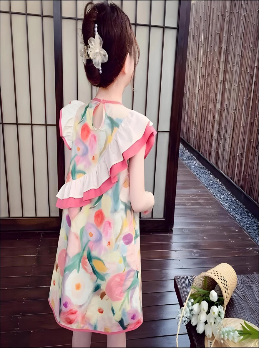 Imported Cotton Fabric Tulip Printed Casual Tops (China)